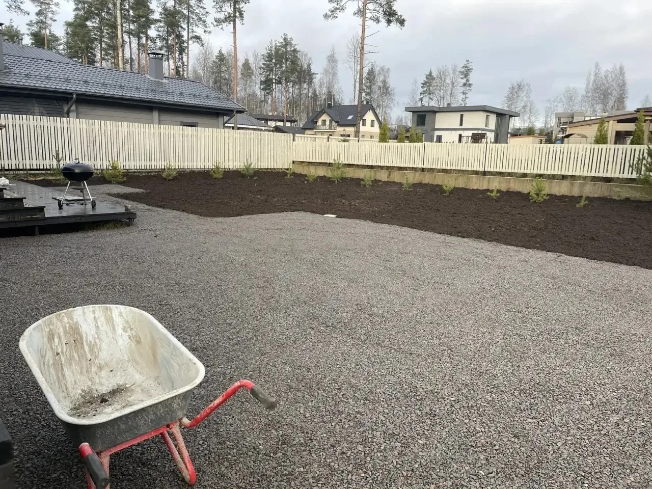 Отсыпка площадки и озеленение