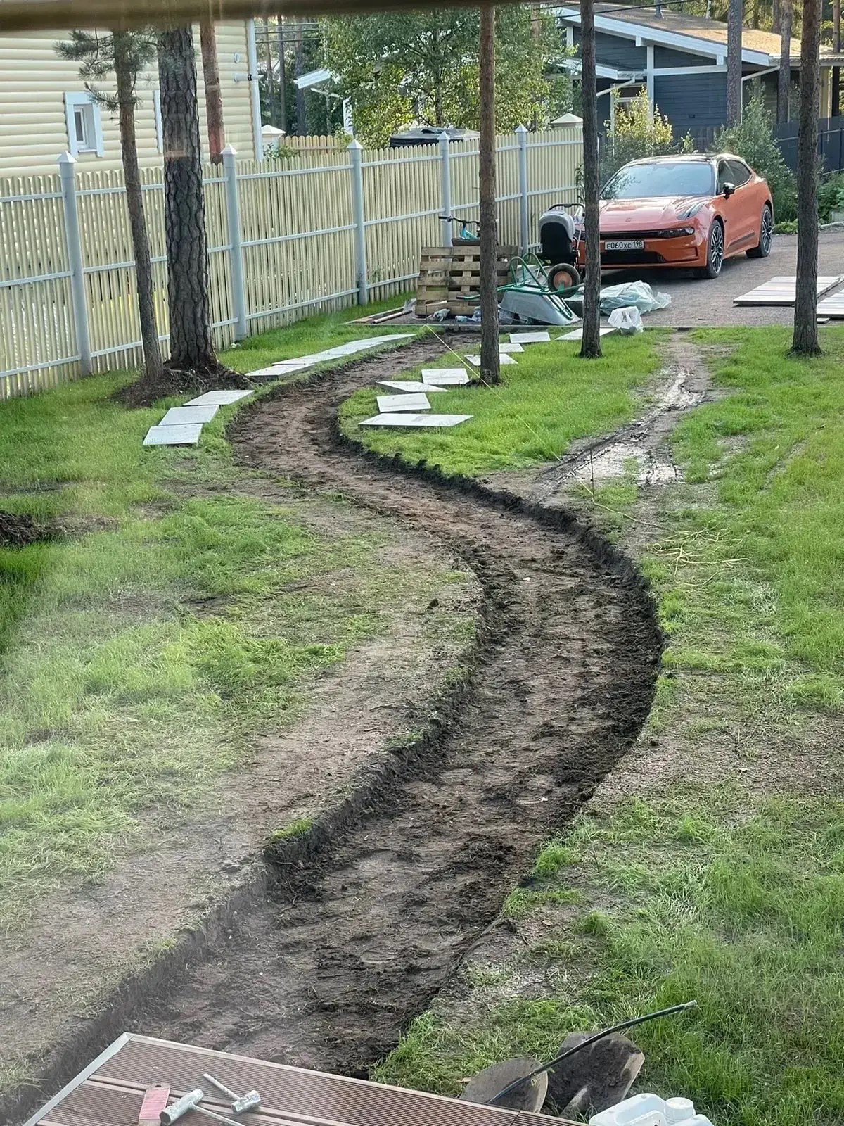 Подготовка основания под дорожку